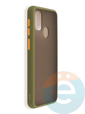 Накладка пластиковая с силиконовой окантовкой для Samsung Galaxy M30S/M21 хаки - фото 37426