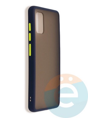 Накладка пластиковая с силиконовой окантовкой для Samsung Galaxy A41 синяя - фото 37431