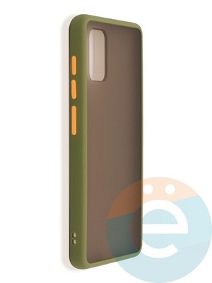 Накладка пластиковая с силиконовой окантовкой для Samsung Galaxy A41 хаки - фото 37432