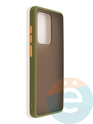 Накладка пластиковая с силиконовой окантовкой для Samsung Galaxy S11 Plus/S20 Ultra хаки - фото 37437