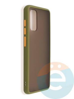 Накладка пластиковая с силиконовой окантовкой для Samsung Galaxy S11 Lite/S20 хаки - фото 37438
