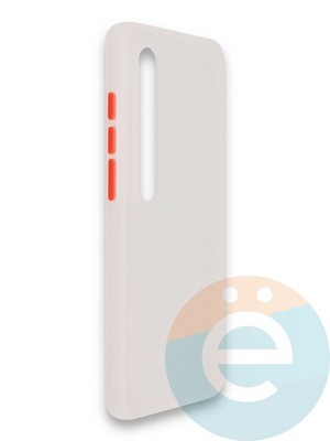 Накладка пластиковая с силиконовой окантовкой для Xiaomi Mi 10 белая - фото 37439