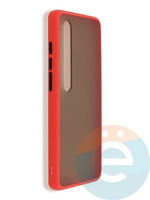 Накладка пластиковая с силиконовой окантовкой для Xiaomi Mi 10 красная - фото 37441