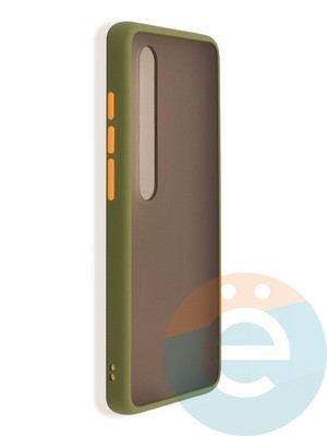 Накладка пластиковая с силиконовой окантовкой для Xiaomi Mi 10 хаки - фото 37443