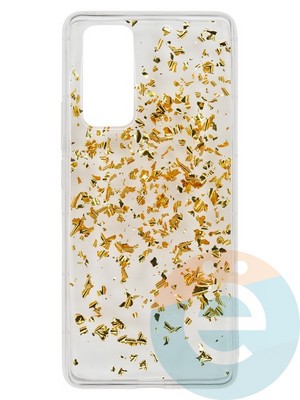 Накладка силиконовая с фольгой для Huawei Honor 30 Pro золотистая - фото 37654