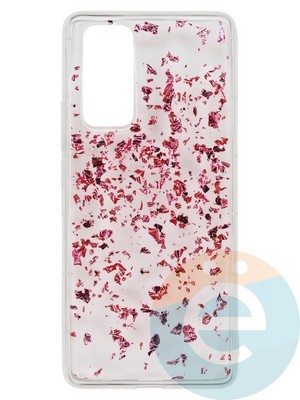 Накладка силиконовая с фольгой для Huawei Honor 30 Pro розовая - фото 37656