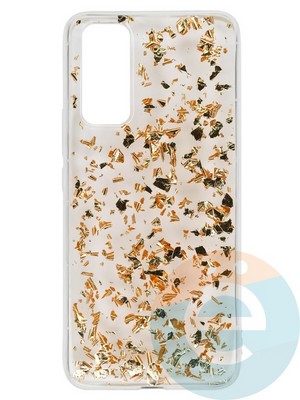 Накладка силиконовая с фольгой для Huawei Honor 30 бронзовая - фото 37658