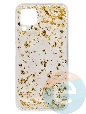 Накладка силиконовая с фольгой для Huawei P 40 Lite/Nova 6SE/Nova 7i золотистая - фото 37664