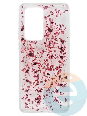 Накладка силиконовая с фольгой для Huawei P40 Pro розовая - фото 37676