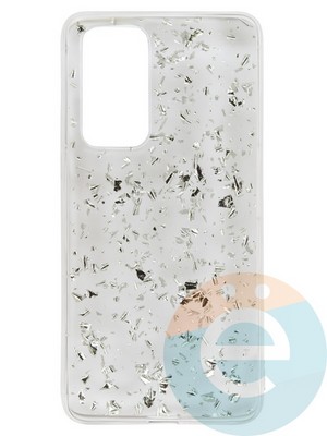 Накладка силиконовая с фольгой для Huawei P40 серебристая - фото 37683