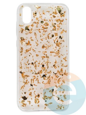 Накладка силиконовая с фольгой для Huawei Y5 2019/Honor 8S бронзовая - фото 37689