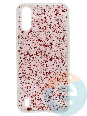 Накладка силиконовая с фольгой для Samsung Galaxy A01 красная - фото 37701