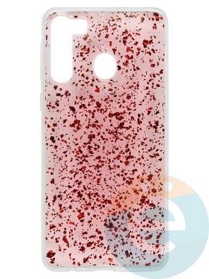 Накладка силиконовая с фольгой для Samsung Galaxy A21 красная - фото 37706