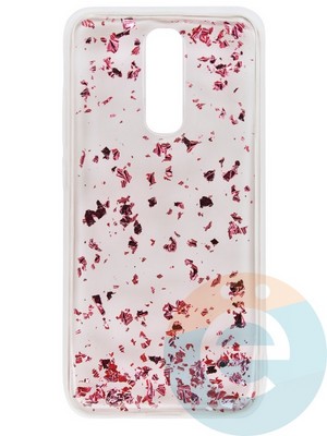 Накладка силиконовая с фольгой для Xiaomi Redmi 8 розовая - фото 37732