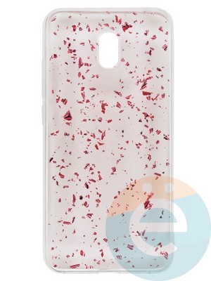 Накладка силиконовая с фольгой для Xiaomi Redmi 8A розовая - фото 37737