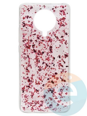 Накладка силиконовая с фольгой для Xiaomi Redmi K30 Pro розовая - фото 37742