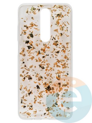 Накладка силиконовая с фольгой для Xiaomi Redmi K30 бронзовая - фото 37744