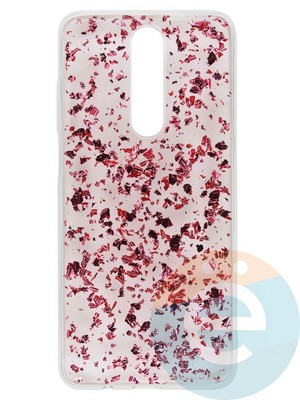 Накладка силиконовая с фольгой для Xiaomi Redmi K30 розовая - фото 37747