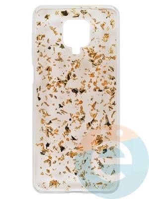 Накладка силиконовая с фольгой для Xiaomi Redmi Note 9S/9 Pro бронзовая - фото 37759