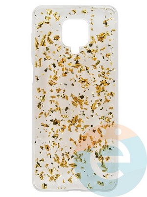 Накладка силиконовая с фольгой для Xiaomi Redmi Note 9S/9 Pro золотистая - фото 37760