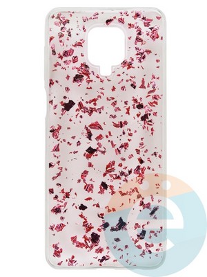 Накладка силиконовая с фольгой для Xiaomi Redmi Note 9S/9 Pro розовая - фото 37762