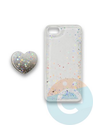 Накладка силиконовая с Поп Сокетом для Apple Iphone 7/8/SE2 белая - фото 37778