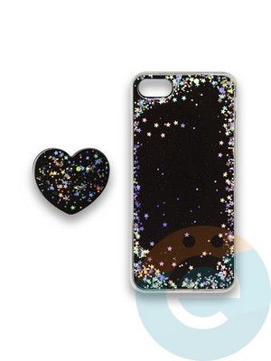 Накладка силиконовая с Поп Сокетом для Apple Iphone 7/8/SE2 черная - фото 37782