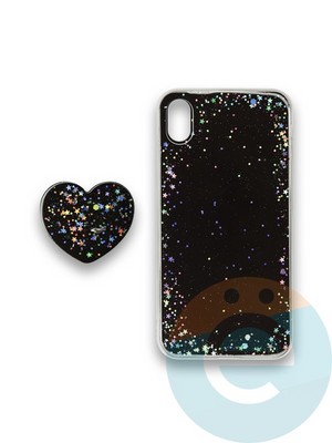 Накладка силиконовая с Поп Сокетом для Apple Iphone Xr черная - фото 37787