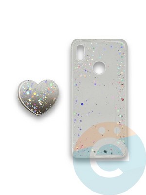 Накладка силиконовая с Поп Сокетом для Huawei P Smart 2019/Honor 10 Lite белая - фото 37788