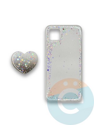 Накладка силиконовая с Поп Сокетом для Huawei P40 Lite/Nova 6SE/Nova 7i белая - фото 37793