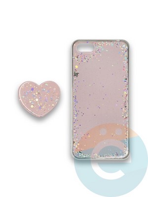 Накладка силиконовая с Поп Сокетом для Huawei Y 5 2018/Honor 7A пудровая - фото 37804