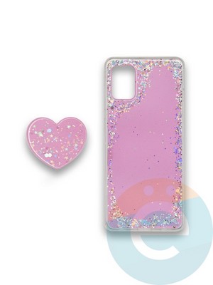 Накладка силиконовая с Поп Сокетом для Samsung A31 розовая - фото 37824