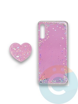 Накладка силиконовая с Поп Сокетом для Samsung A50/A30S розовая - фото 37829
