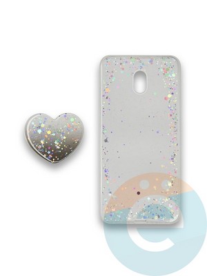 Накладка силиконовая с Поп Сокетом для Xiaomi Redmi 8A белая - фото 37846