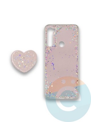 Накладка силиконовая с Поп Сокетом для Xiaomi Redmi Note 8T пудровая - фото 37858