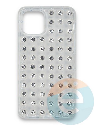 Накладка силиконовая со стразами для Apple iPhone 11 Pro Max прозрачная - фото 38022