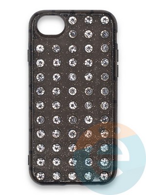 Накладка силиконовая со стразами для Apple iPhone 7/8/SE2 затемненная - фото 38026