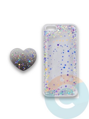 Накладка силиконовая с Поп Сокетом для Apple Iphone 5/5S/SE белая - фото 38034