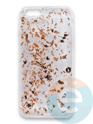 Накладка силиконовая с фольгой для Apple iPhone 6/6s бронзовая - фото 38040