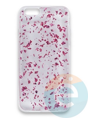 Накладка силиконовая с фольгой для Apple iPhone 6/6s розовая - фото 38045