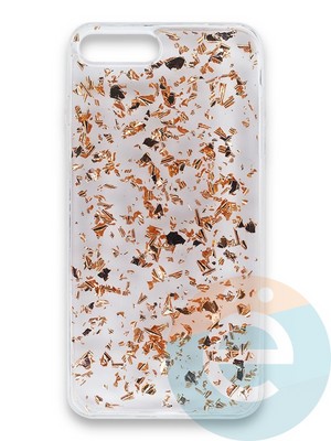 Накладка силиконовая с фольгой для Apple iPhone 7/8 Plus бронзовая - фото 38047