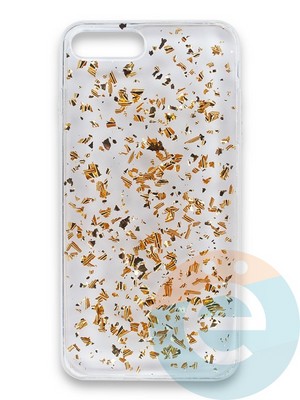 Накладка силиконовая с фольгой для Apple iPhone 7/8/SE2 золотистая - фото 38053