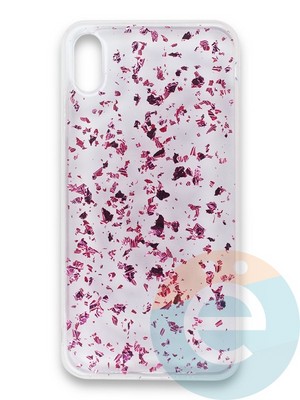 Накладка силиконовая с фольгой для Apple iPhone X/Xs розовая - фото 38060