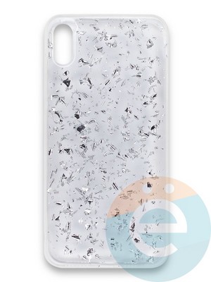 Накладка силиконовая с фольгой для Apple iPhone Xs Max серебристая - фото 38071