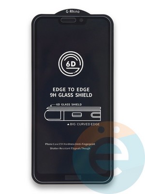 Защитное стекло 6D с полной проклейкой на Honor 8C черное - фото 38085