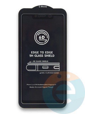 Защитное стекло 6D с полной проклейкой на Xiaomi Mi 8SE черное - фото 38494
