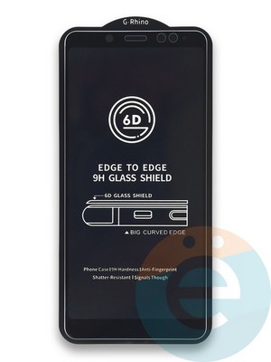 Защитное стекло 6D с полной проклейкой на Xiaomi Redmi Note 5 Pro черное - фото 38122
