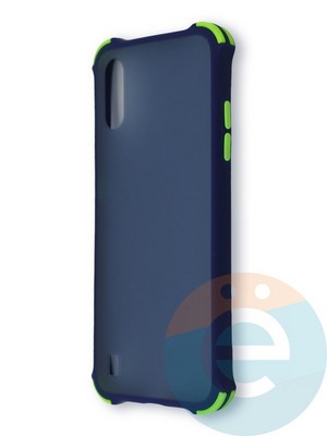 Накладка пластиковая матовая с усиленными углами для Samsung Galaxy A01 синяя - фото 38435