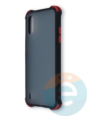 Накладка пластиковая матовая с усиленными углами для Samsung Galaxy A01 черная - фото 38437