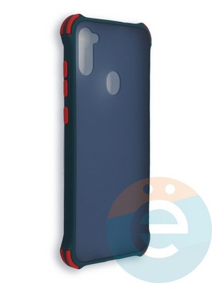 Накладка пластиковая матовая с усиленными углами для Samsung Galaxy A11 зеленая - фото 38438